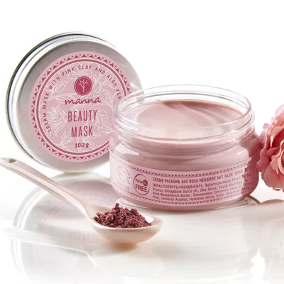 Manna Kosmetyki Naturalne Kremowa maseczka do twarzy z różowej glinki z masłem aloesowym