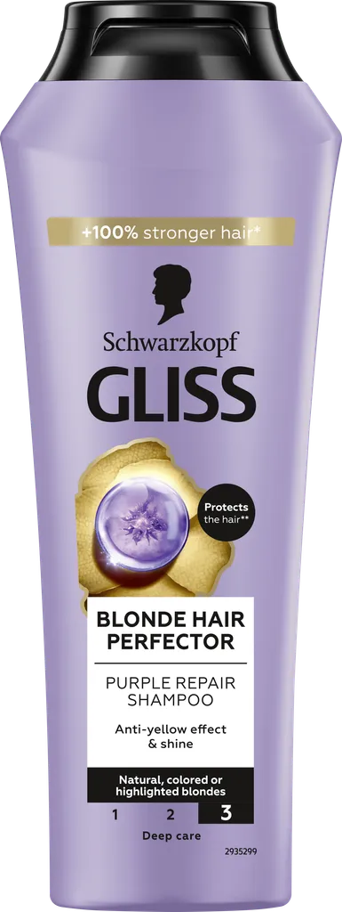 Schwarzkopf Gliss Blonde Hair Perfector, Purple Repair Shampoo (Fioletowy szampon do włosów blond)