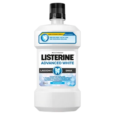 Listerine Advanced White, Płyn do płukania ust `Łagodny smak`