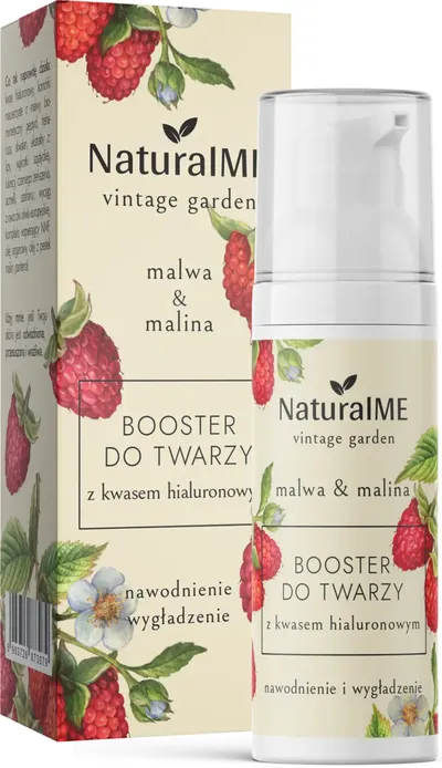 NaturalME Vintage Garden, Malwa & Malina, Booster do twarzy z kwasem hialuronowym