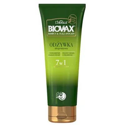 L'biotica Biovax, Odżywka ekspresowa 7 w 1 do włosów cienkich i osłabionyc `Bambus i olej awokado`