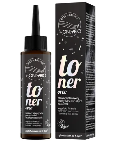 OnlyBio Hair In Balance, Oreo, Toner nadający intensywny, czarny odcień kruchych ciasteczek