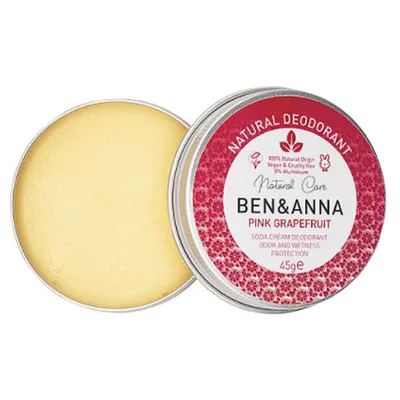 Ben&Anna Pink Grapefruit Soda Cream Natural Deodorant (Naturalny dezodorant na bazie sody w kremie w aluminiowej puszce)