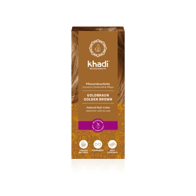 Khadi Natural Hair Color Golden Brown (Henna do włosów Złoty Brąz)