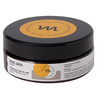 Mel Skin Cosmetics Wygładzające masło do ciała z masłem kakaowym i witaminą E