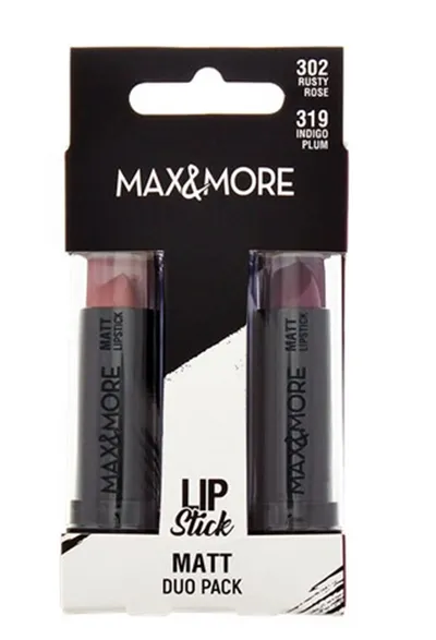 Max & More Lip Stick Matt Duo Pack (Matowa szminka)