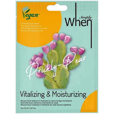 When Simply Vegan, Prickly Pear Vitalizing & Moisturizing Mask (Nawilżająca maska w płachcie)