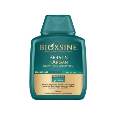 Bioxsine Keratin & Argan, Repairing Shampoo (Regenerująco – odbudowujący szampon)
