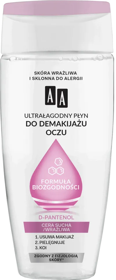 AA Formuła Biozgodności, Ultrałagodny płyn do demakijażu oczu cera sucha i wrażliwa