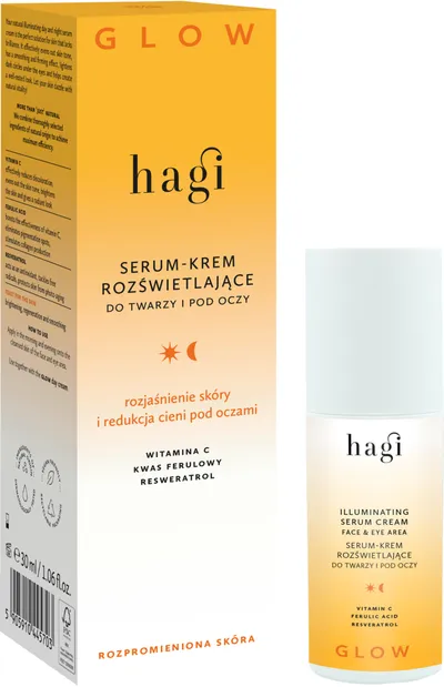 Hagi Glow, Serum-krem rozświetlające do twarzy i pod oczy