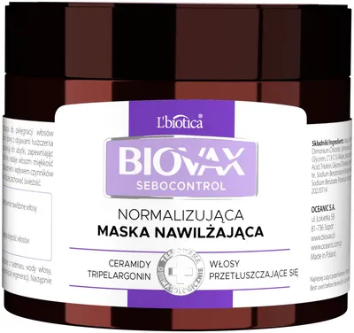 L'biotica Biovax, Sebocontrol, Normalizująca maska nawilżająca