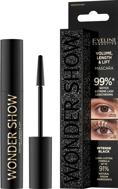 Eveline Cosmetics Wonder Show, Volume, Length & Lift Mascara (Tusz do rzęs pogrubiająco-wydłużająco-liftingujący)