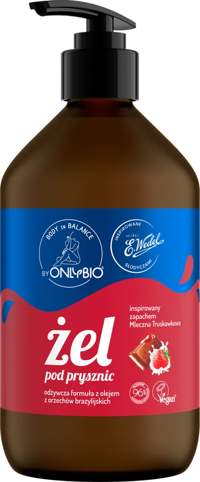 OnlyBio OnlyBio x Wedel, Body in Balance, Mleczna Truskawkowa, Żel pod prysznic
