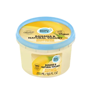 Berry Nice Banana & Natural Yogurt, Nourishing Body Cream (Banan i Jogurt naturalny, Odżywczy krem do ciała)