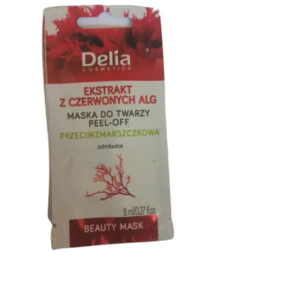 Delia Beauty Mask, Ekstrakt z czerwonych alg, Przeciwzmarszczkowa maska peel-off