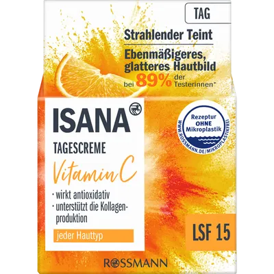 Isana Tagescreme Vitamin C LSF 15 (Krem do twarzy z witaminą C SPF 15)