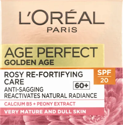 L'Oreal Paris Age Perfect, Golden Age, Rosy Re-Fortyfying Cream SPF 20 60+ (Złoty Wiek, Różany krem wzmacniający SPF 20)