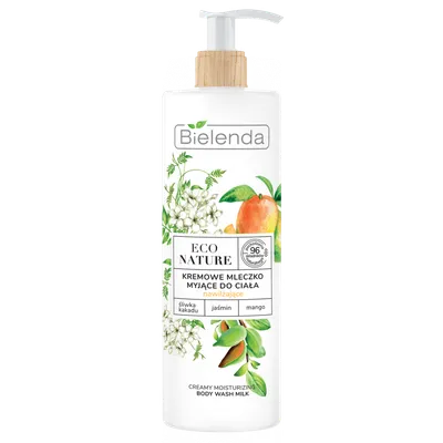 Bielenda Eco Nature, Kremowe mleczko myjące do ciała, nawilżające `Śliwka kakadu + jaśmin + mango`