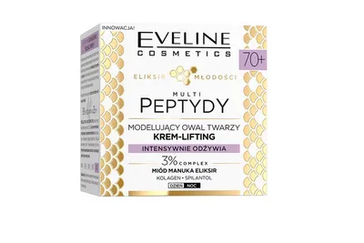 Eveline Cosmetics Eliksir Młodości, Multi Peptydy, Modelujący owal twarzy krem-lifting 70+