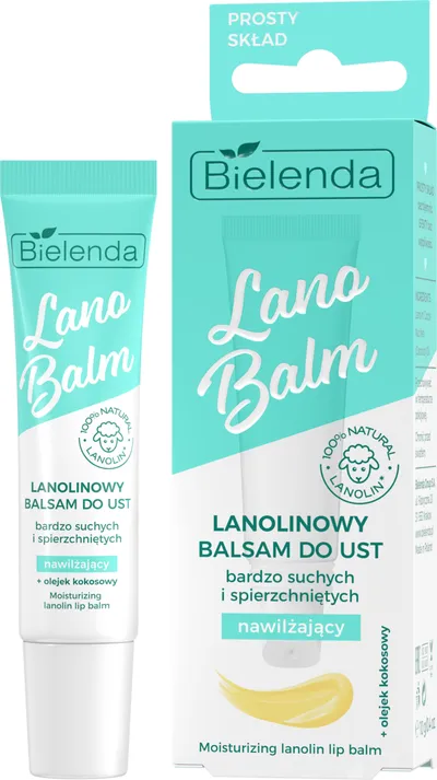 Bielenda Lano Balm, Lanolinowy nawilżający balsam do ust bardzo suchych i spierzchniętych