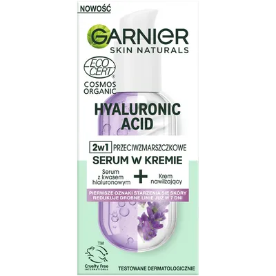 Garnier Skin Naturals, Hyaluronic Acid, 2w1 Przeciwzmarszczkowe serum w kremie
