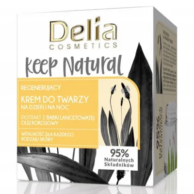 Delia Keep Natural, Regenerujący krem do twarzy `Ekstrakt z babki lancetowatej i olej kokosowy`
