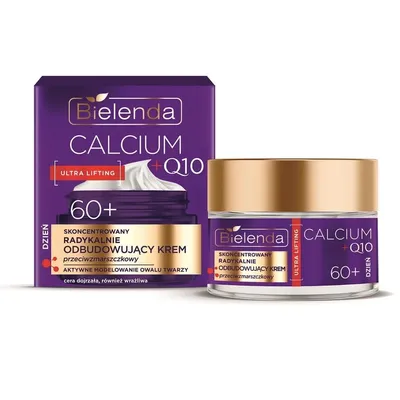 Bielenda Calcium + Q10, Skoncentrowany radykalnie odbudowujący krem przeciwzmarszczkowy 60+
