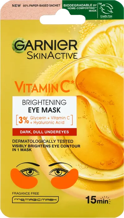 Garnier SkinActive, Vitamin C, Brightening Eye Mask (Rozświetlające płatki pod oczy)
