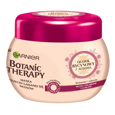 Garnier Botanic Therapy, Olejek Rycynowy & Migdał, Maska do włosów osłabionych i łamliwych