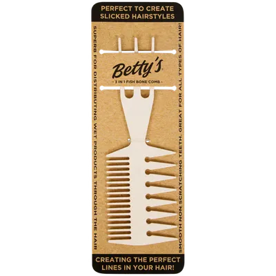 Action Betty's 3-in-1, Fish Bone Comb (Grzebień do włosów w kształcie jodełki 3w1)