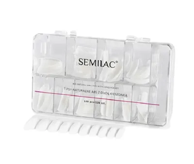Semilac ABS Natural Nail Tips With Long Pocket (Tipsy naturalne ABS z dużą kieszonką)