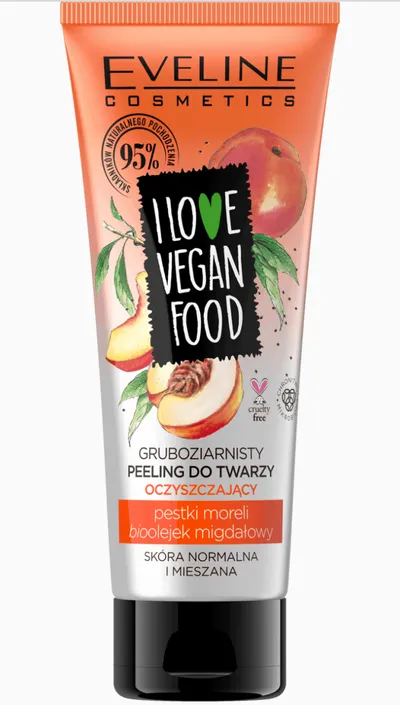 Eveline Cosmetics I Love Vegan Food, Gruboziarnisty peeling do twarzy oczyszczający