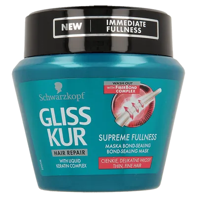 Schwarzkopf Gliss Kur Supreme Fullness,  Bond - Sealing Hair Mask (Maska rekonstrukcja wiązań we wnętrzu włosa 'Zwiększona objętość włosów')