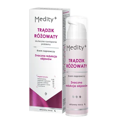 Medity+ Trądzik Różowaty, Krem naprawczy na noc