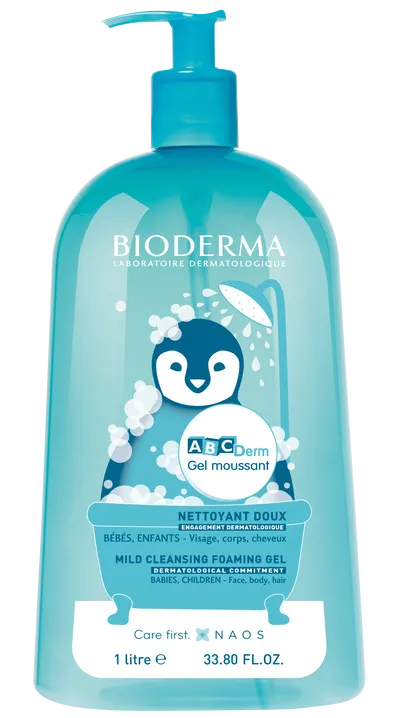 Bioderma ABC Derm, Gel Moussant (Łagodny żel myjący do włosów i ciała dla dzieci i niemowląt)