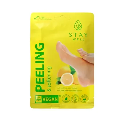 Stay Well Lemon, Peeling & Softening Foot Mask (Maska do stóp)