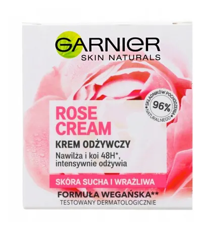 Garnier Skin Naturals, Rose Cream (Krem odżywczy z wodą różaną)