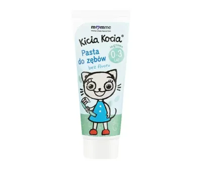 MomMe Kicia Kocia, Pasta do zębów bez fluoru 0-3 Lat