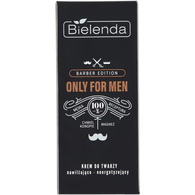 Bielenda Only For Men, Barber Edition, Krem do twarzy nawilżająco-energetyzujący