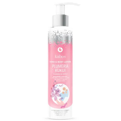 Kabos Cosmetics Hand & Body Lotion Plumeria & Kukui (Orzeźwiający balsam do dłoni i ciała `Plumeria z kukui`)