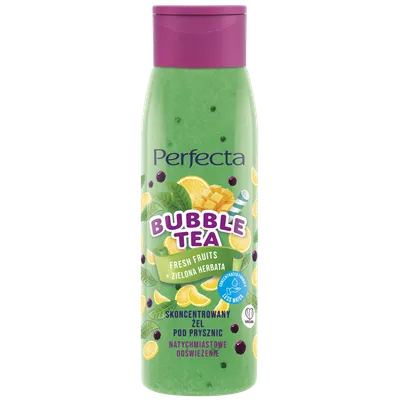 Perfecta Bubble Tea, Fresh Fruits + Zielona herbata, Skoncentrowany żel pod prysznic