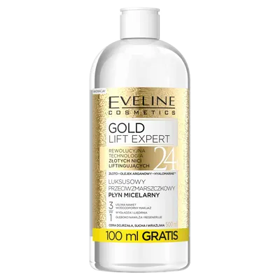 Eveline Cosmetics Gold Lift Expert, Luksusowy przeciwzmarszczkowy płyn micelarny 3 w 1