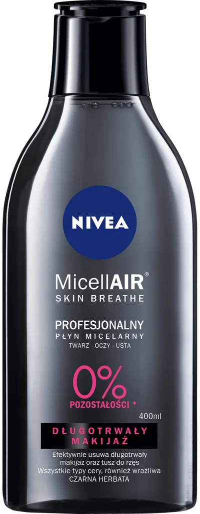 Nivea MicellAIR Skin Breathe, Profesjonalny płyn micelarny do zmywania długotrwałego makijażu