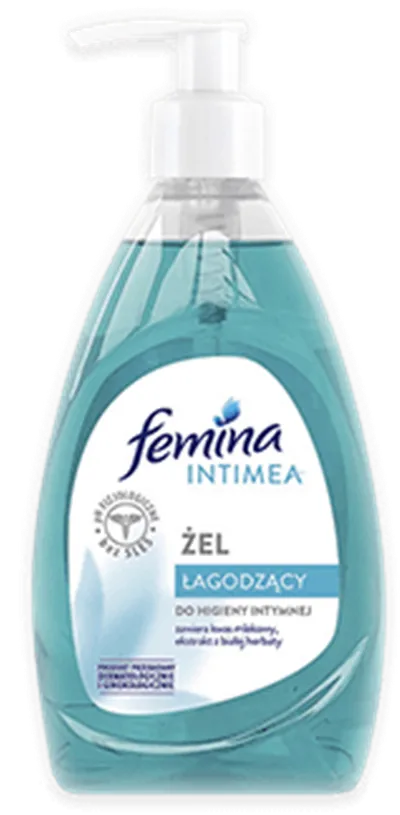Femina Intimea, Żel łagodzący do higieny intymnej z kwasem mlekowym i ekstraktem z białej herbaty