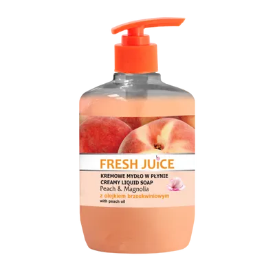 Fresh Juice Creamy Liquid Soap Peach & Magnolia with Peach Oil (Kremowe mydło w płynie  z olejkiem brzoskwiniowym `Brzoskwinia i magnolia`)