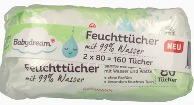 Babydream Feuttucher mit 99% Wasser (Chusteczki nawilzane w 99% nasączone wodą)