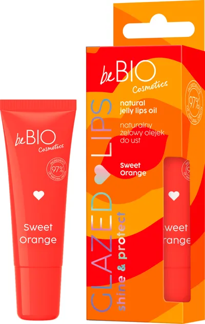 beBIO Glazed Lips, Sweet Orange, Natural Gelly Lips Oil (Naturalny żelowy olejek do ust)