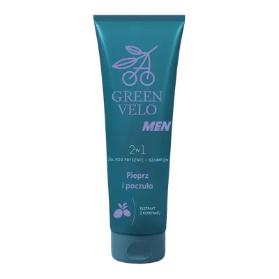 Green Velo Pieprz i paczula, Regenerujący żel pod prysznic + szampon dla mężczyzn 2w1