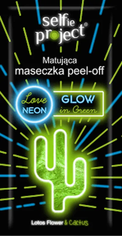 Selfie Project Love Neon, Maseczka pielęgnacyjna matująca peel-off  `Glow in Green`