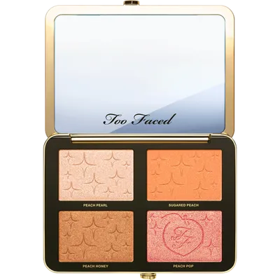 Too Faced Sugar Peach, Wet and Dry Face & Eye Palette (Paleta 4 pudrów rozświetlających do twarzy i oczu)